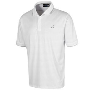 Under Par Mens Waffle Knit Polo Shirt / White